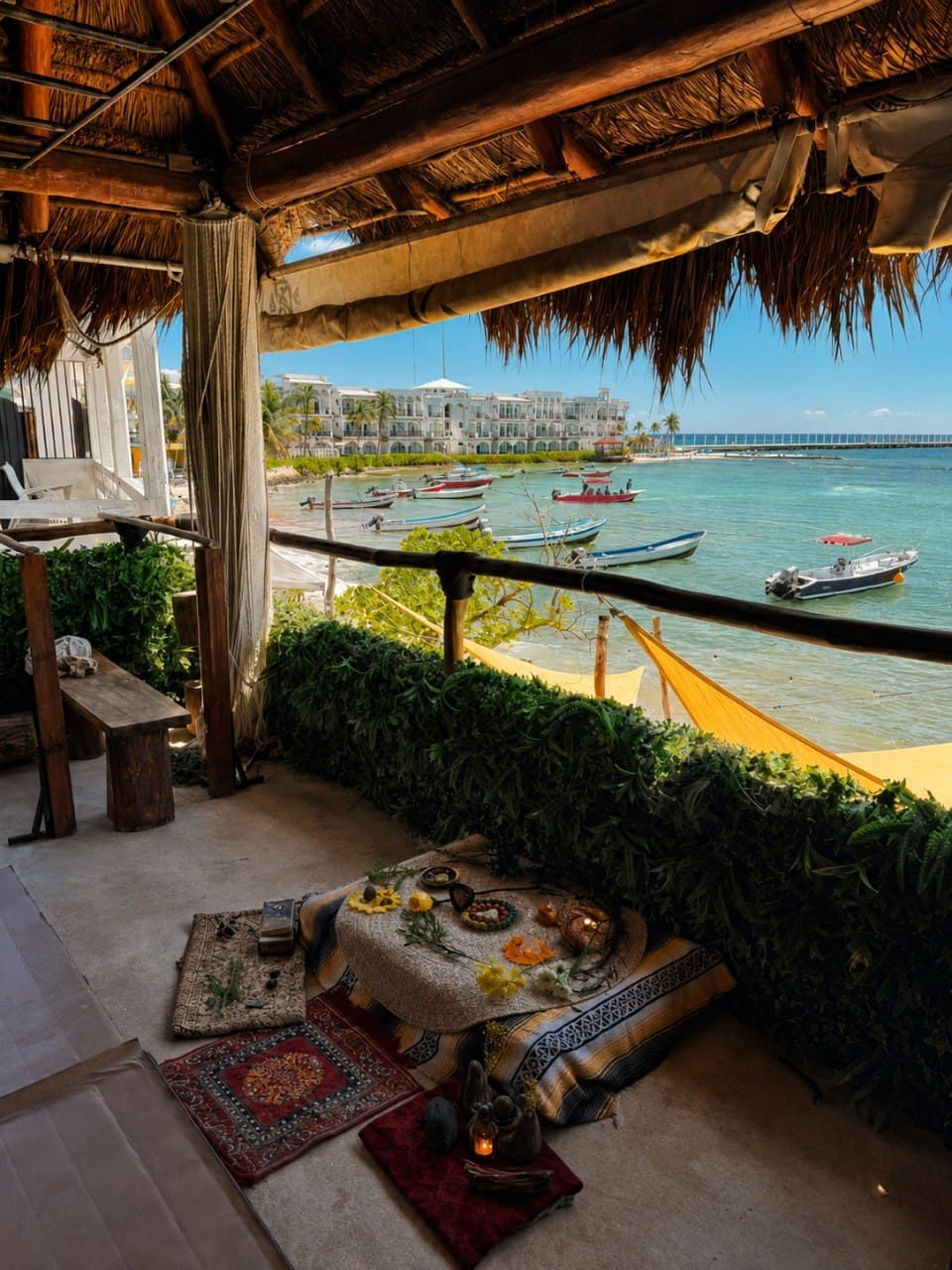 Espacio ceremonial frente al mar